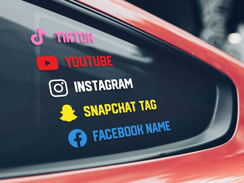 Custom Social Media Car Sticker